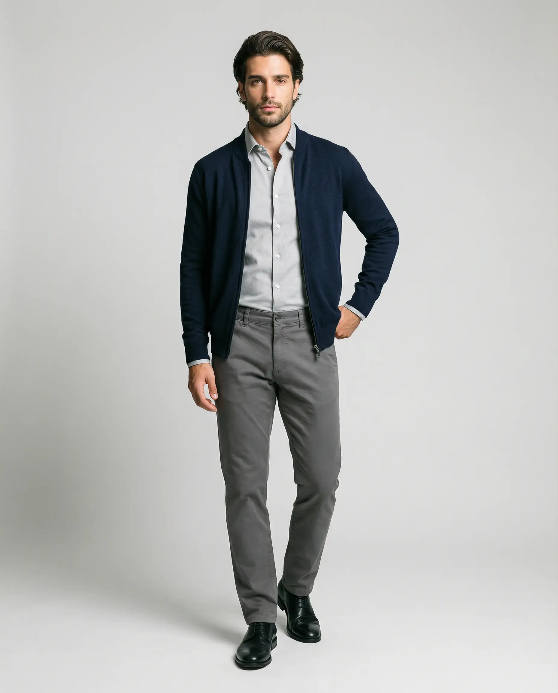 Cardigan con cremallera talla grande - Imagen 2