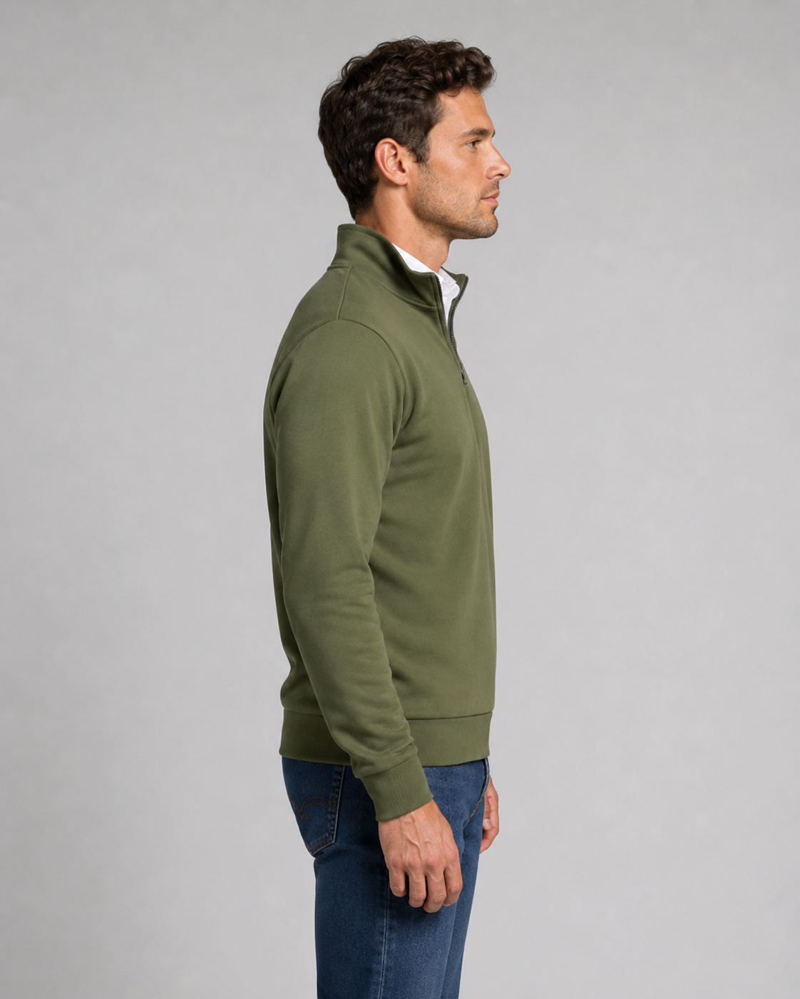 Sudadera cuello alto con cremallera 100% algodón - Imagen 4