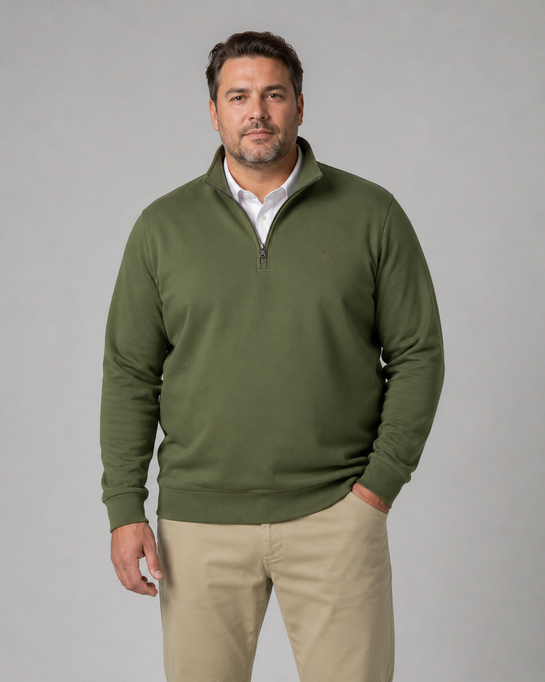 Sudadera cuello alto con cremallera 100% algodón - Imagen 6