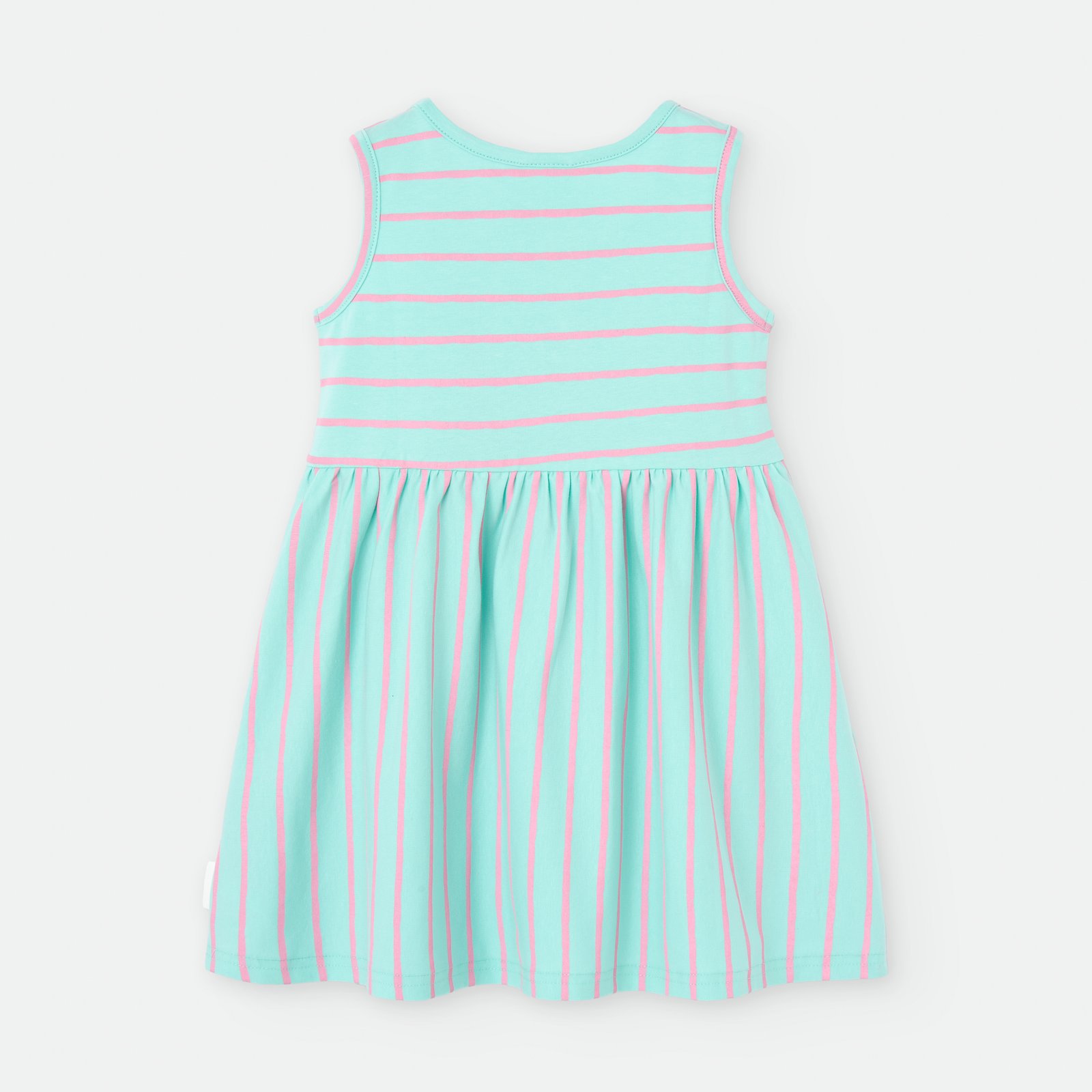 Vestido niña Waterlemon de rayas rosas en color verde agua - Imagen 2