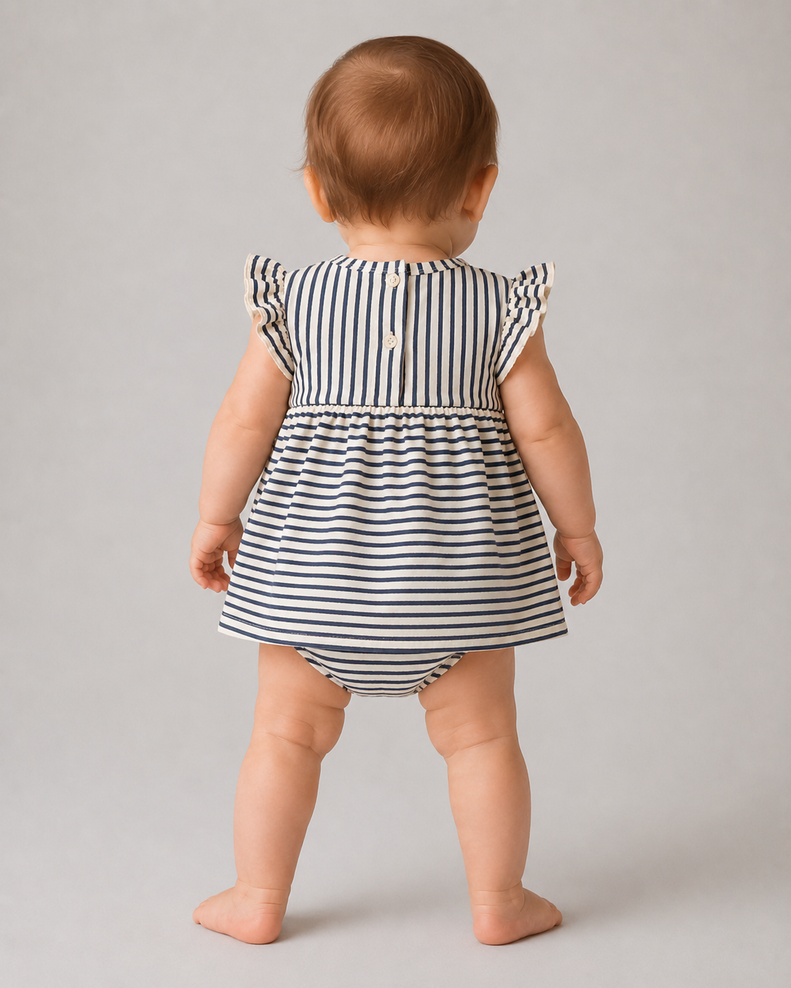 Vestido Body Bebé Niña Waterlemon de Rayas Azul Marino - Imagen 2