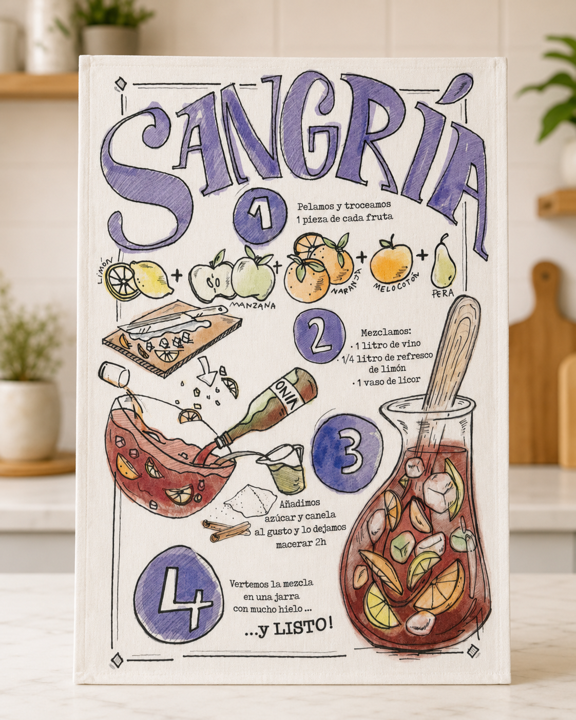 Paños de Cocina 100% Algodón Tejido Sarga | Recetas, Bebidas, Ciudades y Paisajes - Imagen 15