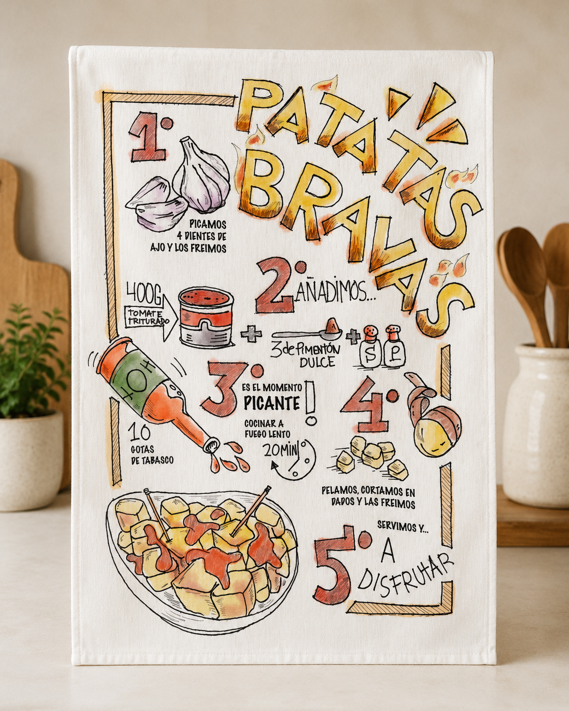Paños de Cocina 100% Algodón Tejido Sarga | Recetas, Bebidas, Ciudades y Paisajes - Imagen 18