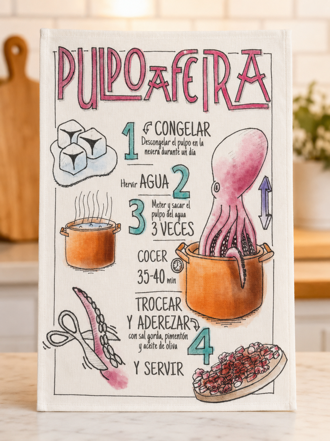 Paños de Cocina 100% Algodón Tejido Sarga | Recetas, Bebidas, Ciudades y Paisajes - Imagen 20