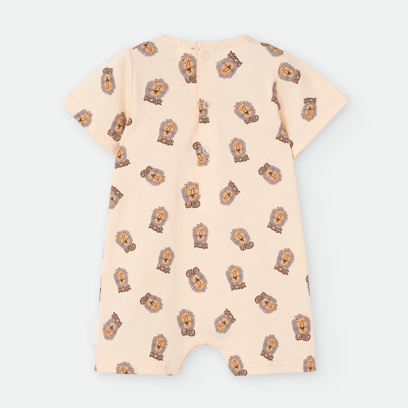 Pelele Bebé Niño Waterlemon Beige con Estampado de Leones - Imagen 2