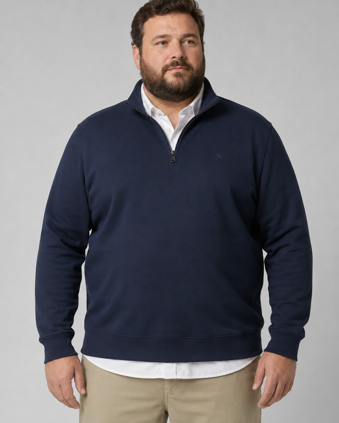 Sudadera cuello alto con cremallera 100% algodón - Imagen 3