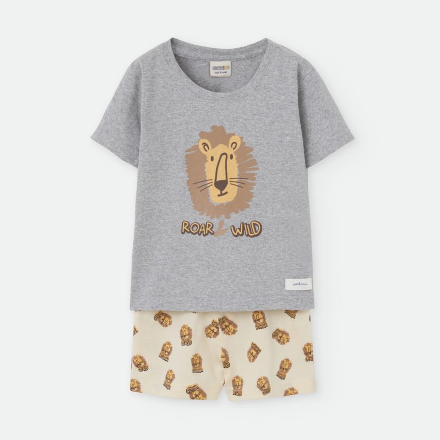 Pijama de Niño corto con Estampado de León