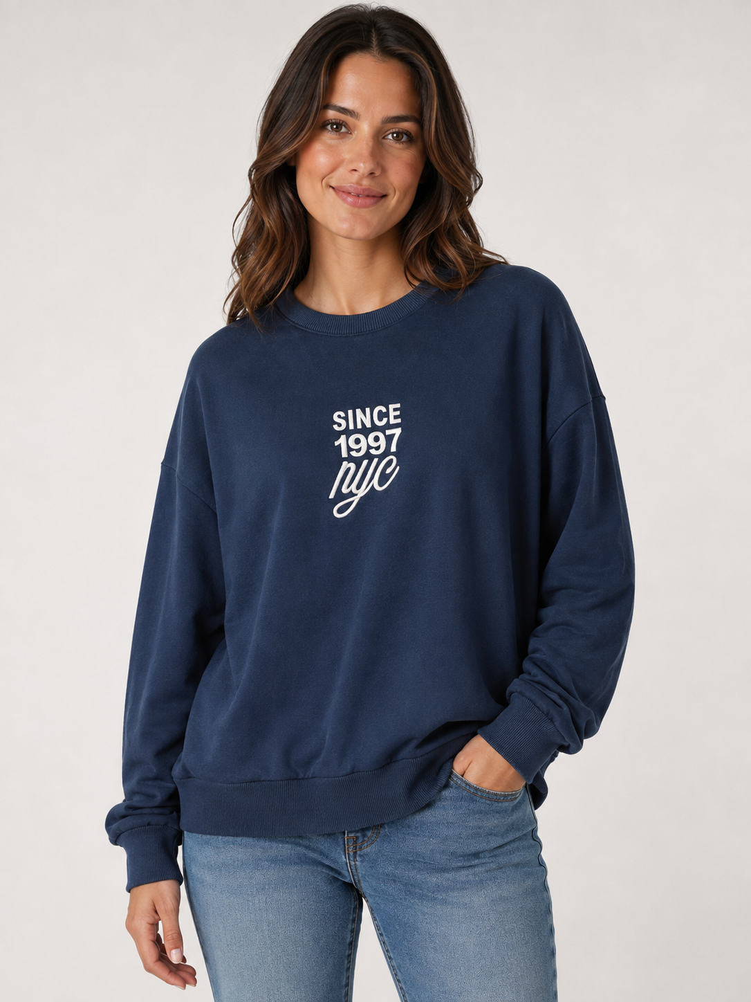 Sudadera de Mujer de Algodón Fina | Blanca, Marino, Roja y Gris - Imagen 4