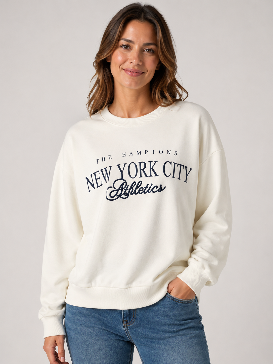 Sudadera de Mujer de Algodón Fina | Blanca, Marino, Roja y Gris - Imagen 3