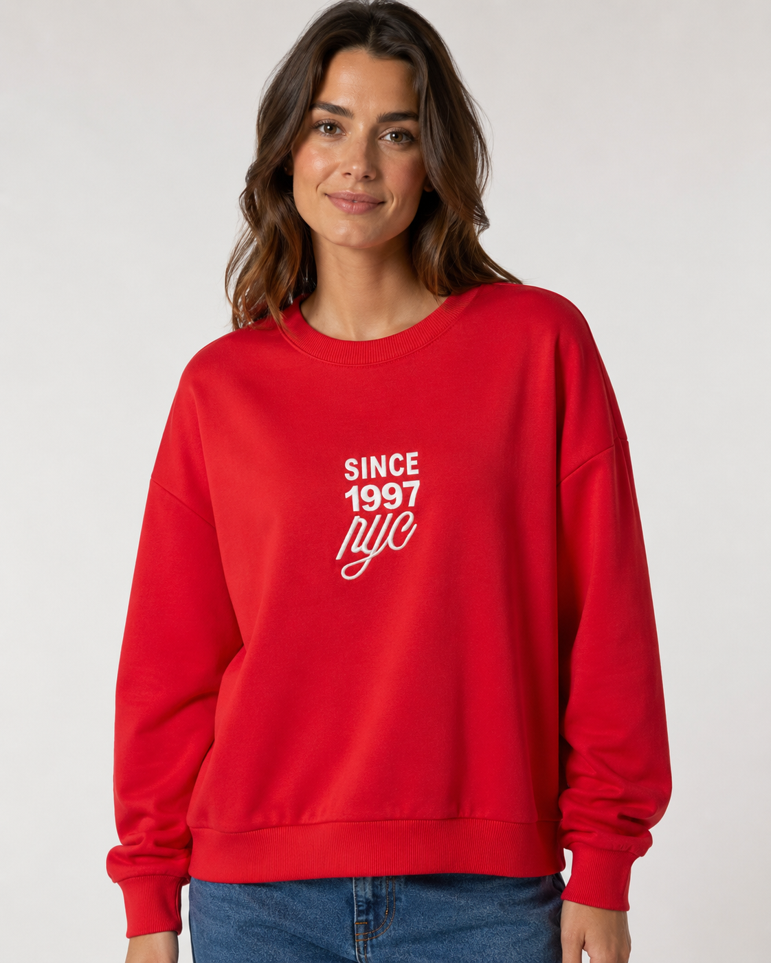 Sudadera de Mujer de Algodón Fina | Blanca, Marino, Roja y Gris - Imagen 5
