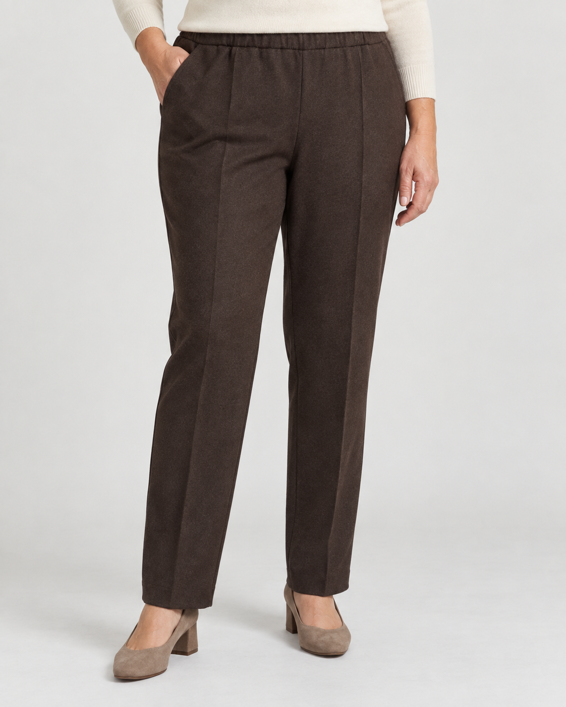 Pantalón de mujer Dalia Textil con cintura elástica y bolsillos - Imagen 4