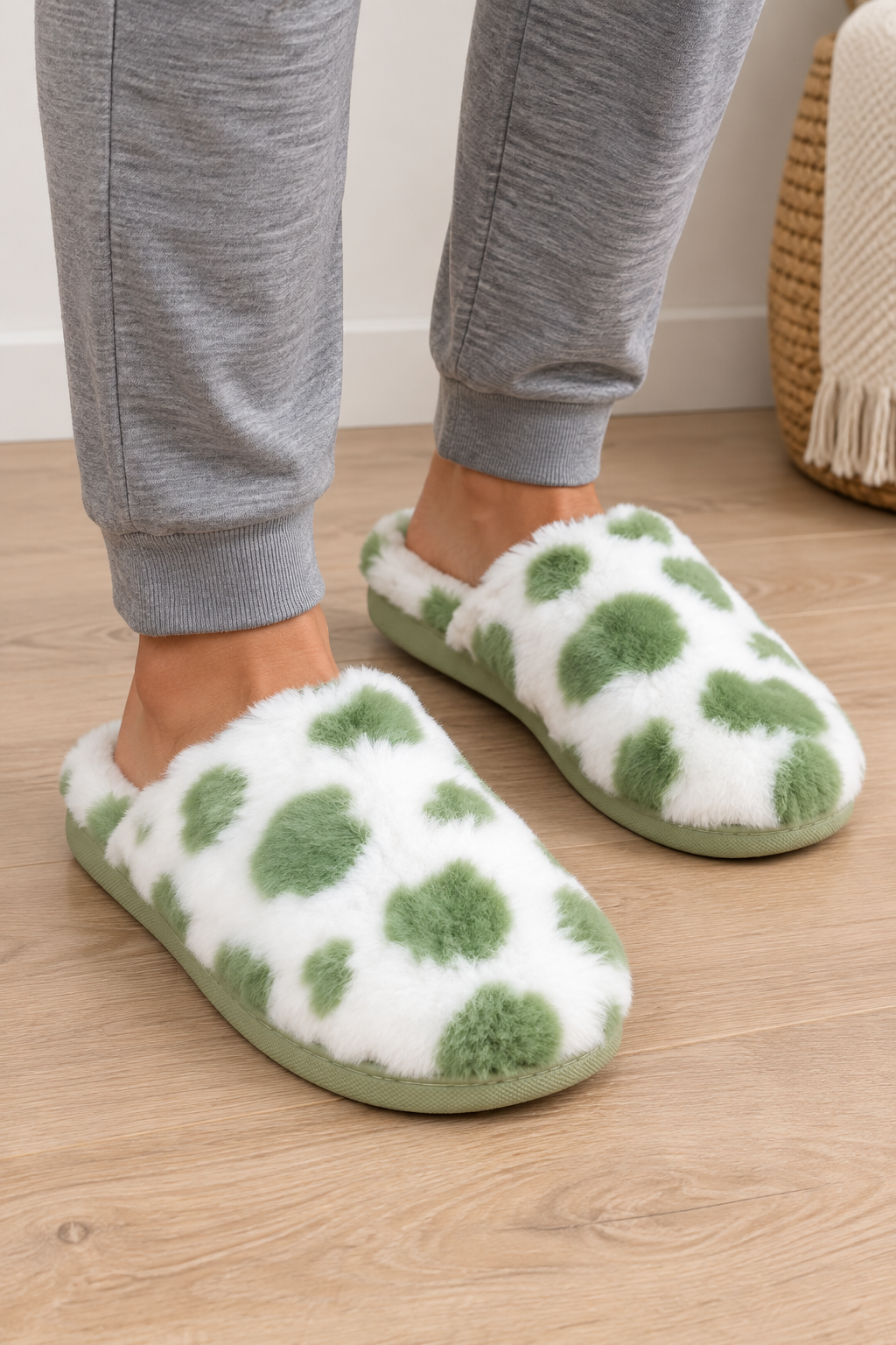 Zapatillas de casa mujer estampadas – Negro, rosa, verde o marrón