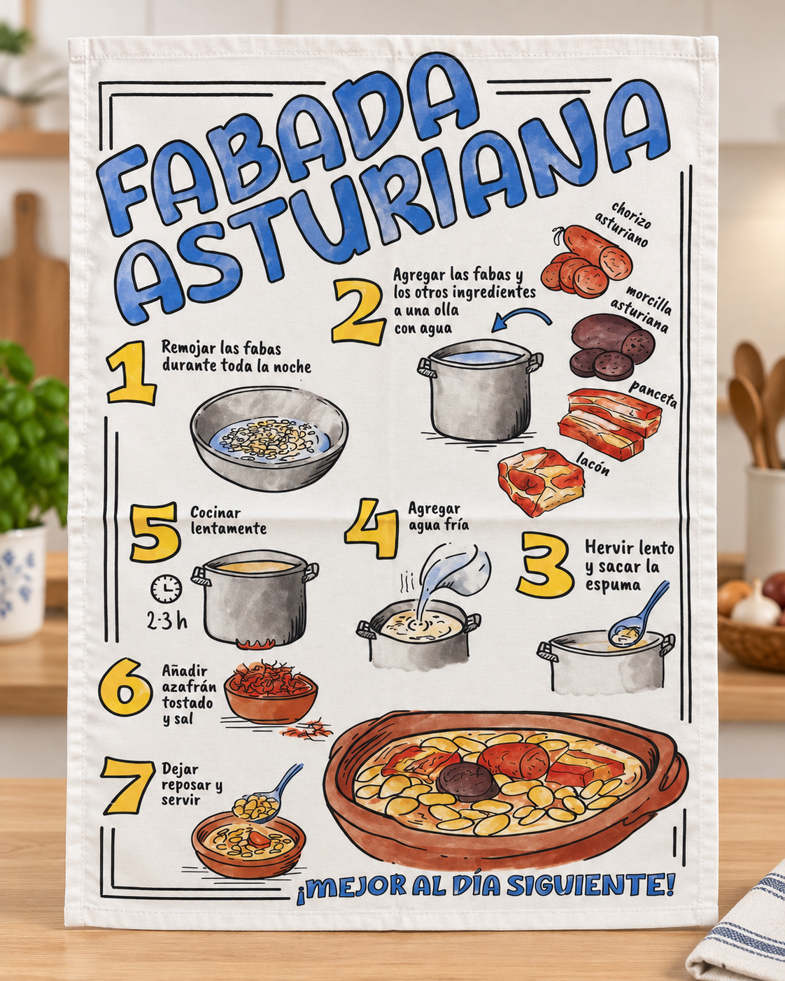 Paños de Cocina 100% Algodón Tejido Sarga | Recetas, Bebidas, Ciudades y Paisajes - Imagen 27