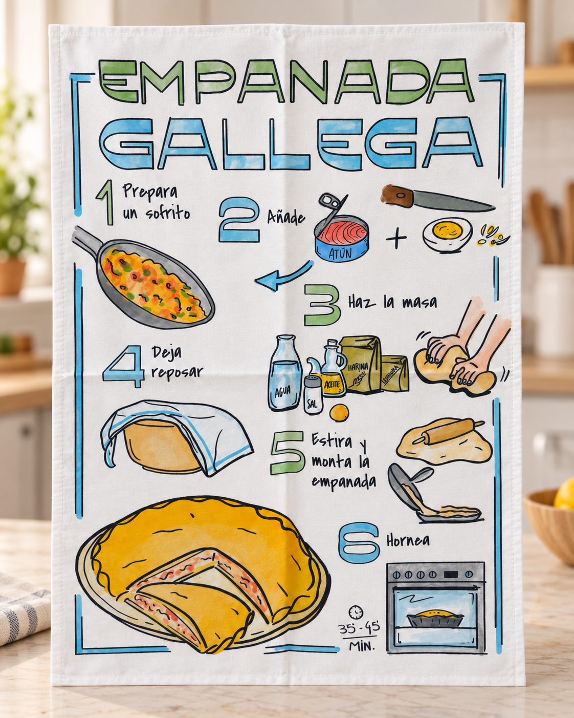 Paños de Cocina 100% Algodón Tejido Sarga | Recetas, Bebidas, Ciudades y Paisajes - Imagen 25