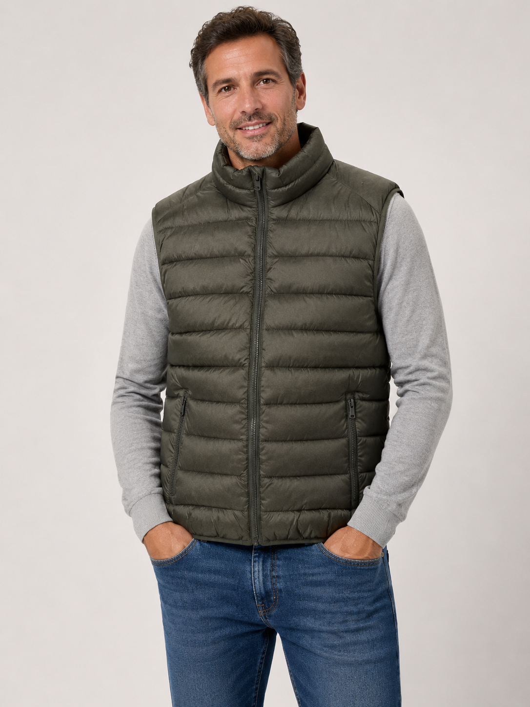 Chaleco acolchado de hombre LOSAN tipo plumas – Tallas M a 4XL