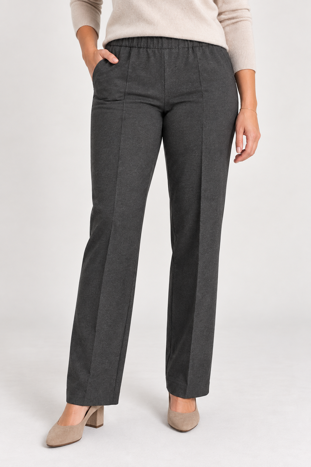 Pantalón de mujer Dalia Textil con cintura elástica y bolsillos - Imagen 6