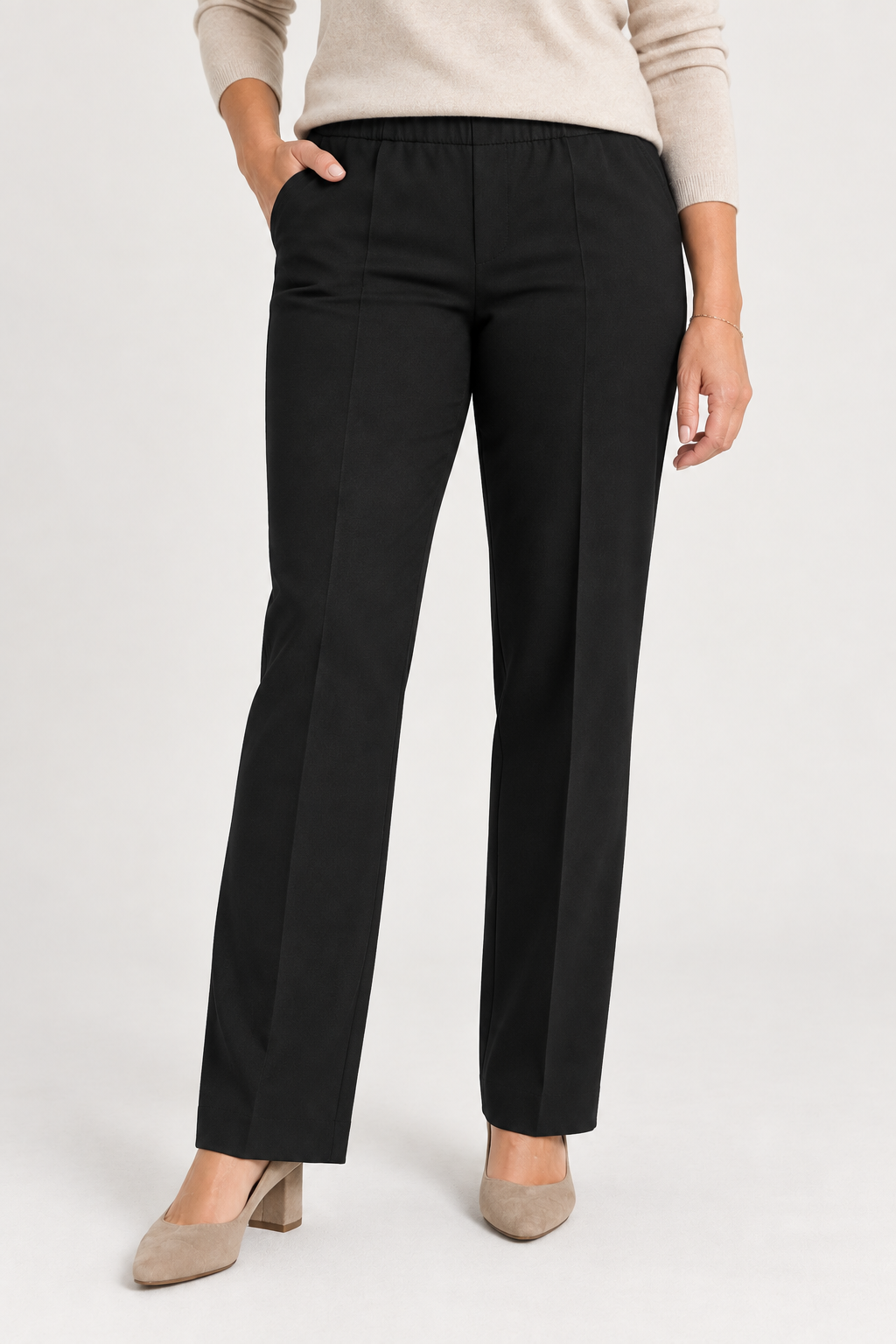Pantalón de mujer Dalia Textil con cintura elástica y bolsillos - Imagen 5